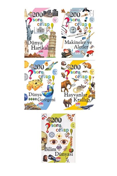 Ünlü Yayınları 200 Questions&Answers Series-5 Book Set for Children Aged 9+