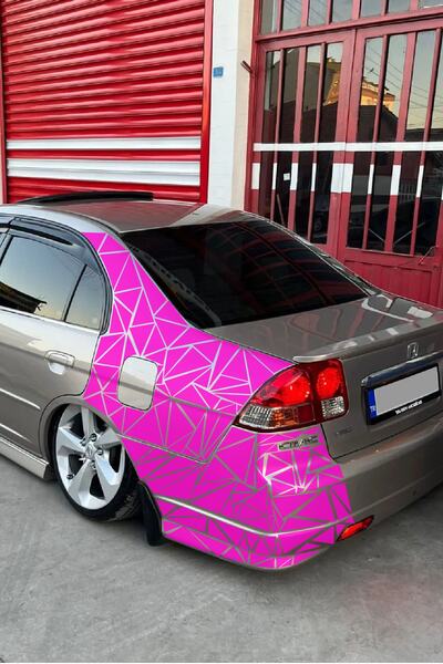 STİCKERCI BEY Folie de acoperire pentru vehicule de camuflaj tăiată roz 1 met...