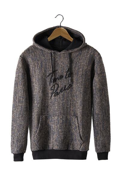 VEAVEN Erkek Kahverengi Kapşonlu Kanguru Cepli Sweatshirt Vavn21k-6300106