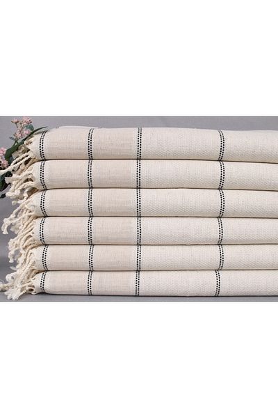 Kayra Export بيشتيمال بيج فاتح عضوي حجم صغير 50x100 سم كتان بيشتيمال