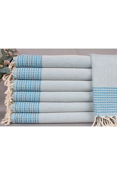 Kayra Export بيشتيمال مجفف شعر تركواز حجم صغير 50x100 سم قطن بيشتيمال