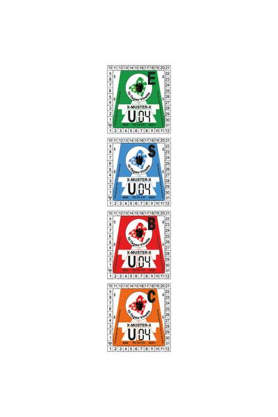 STİCKERCI BEY Avrupa Araç Ön Cam Gümrük Pulu Sticker Seti 7*7 Cm ( Içten Yapı...