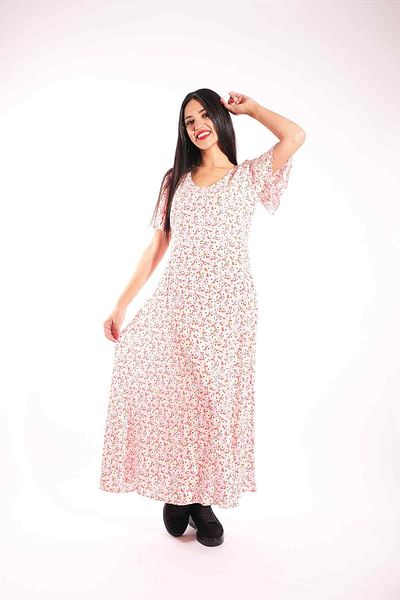 Blues Outlet Rochie florală de damă cu decolteu în V-roz