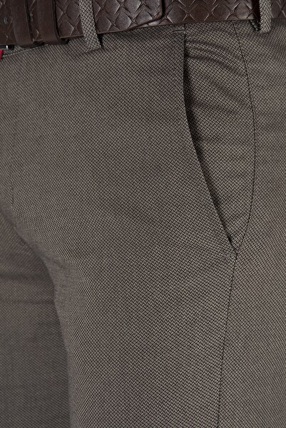 VEAVEN Ανδρικό λινό παντελόνι Honeycomb Slim Fit Vavn9y- 2200196 -1 Καφέ