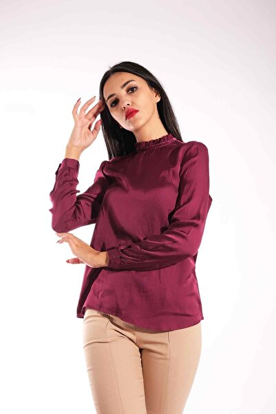 Blues Outlet Γυναικεία βελούδινη μπλούζα πέτο-μωβ