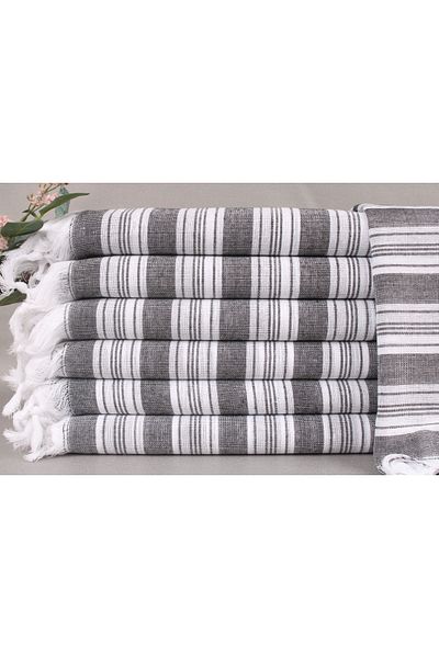 Kayra Export بيستيمال شاطئ أسود 100x180 سم 100% قطن خاصية التنعيم عند الغسيل