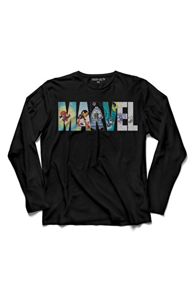 Kendim Seçtim Marvel Spıderman Hulk Deadpool Iron Man 2 Uzun Kollu Tişört