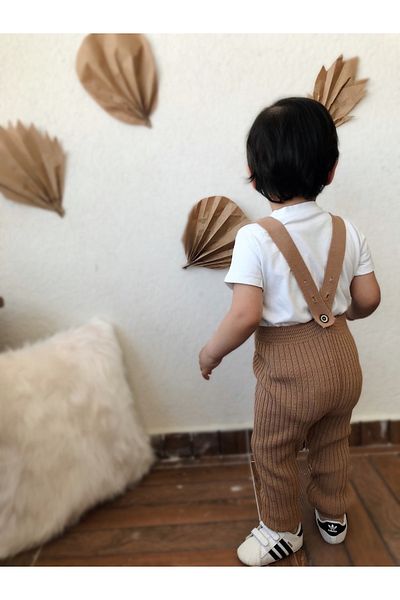 Asya Bebe Brown Cross Strap Adjustable Baby Kids Tights Salopet