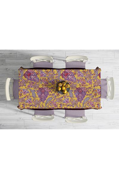 Adawall Purple Damask Pattern Tablecloth 160x220cm
