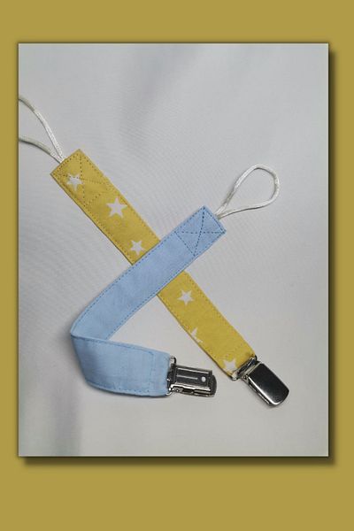 Ayssgo 2-Piece Pacifier Strap Blue & Yellow Star 29cm - Pacifier Chain - Pacifier Holder - Pacifier Holder