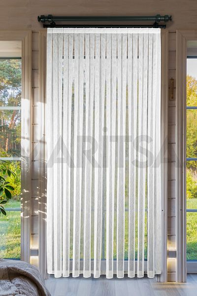 MARİTSA Sofia Series Slub Pattern Leaded Skirt Tight Pleat (1x3) Non-Wrinkle Tulle Curtain