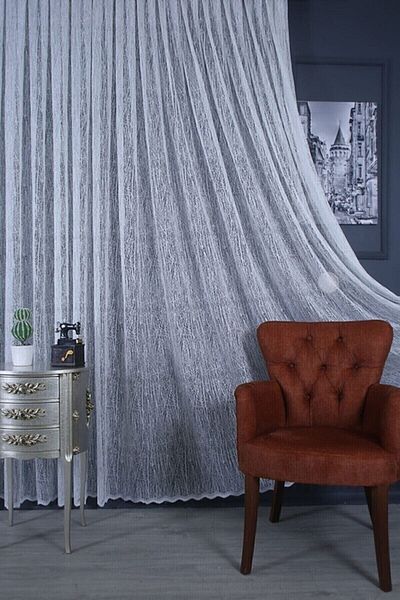 ÇnrGlobal Don't Want Ironing Tree Pattern Honeycomb Top Living Room Kitchen Balcony Curtain 1x3 Tight Pleated Tulle Curtain