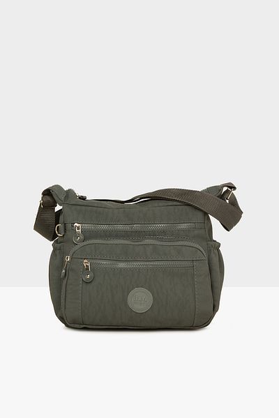 Bagmori Gray Women's Large Multi-Zipper Detailed Parachute Bag M000007817