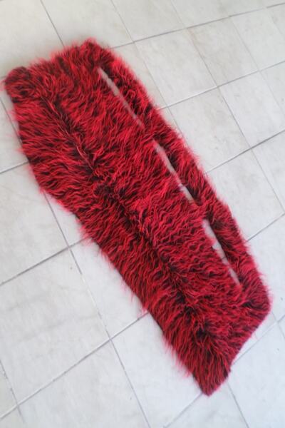 Işır قماش قطيفة متوافق مع Ford Connect 2003-2014 على لوحة القيادة باللون الأح...