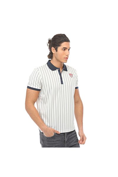 raru Men's Polo T-shirt - S.p.q.o.r, Short Sleeve, Libertas White