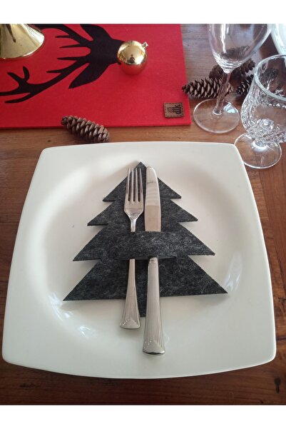 dilekolay Çatal Bıçak Kılıfı - Amerikan Servis - Sofra Sunum - Yılbaşı Çam Ağ...