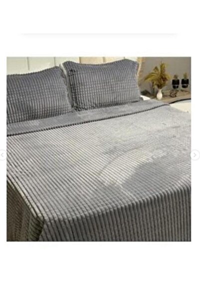 Genel Markalar Merinos Modern Line 3'lü Açık Gri Battaniye Set 2 Kişilik(1 Ba...