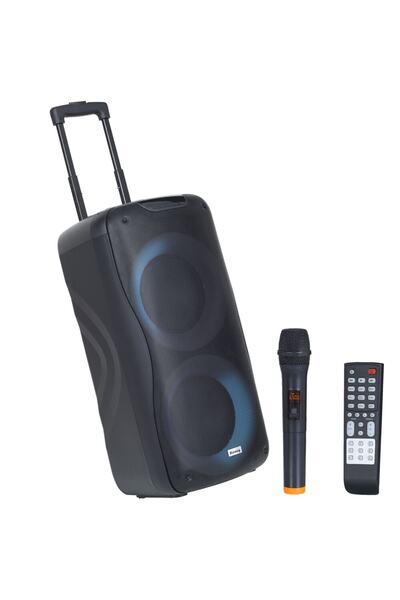 König 2x8'' 300w Usb-sd-Bluetooth'lu Telsiz Mikrofonlu Portatif Aktif Kabin H...