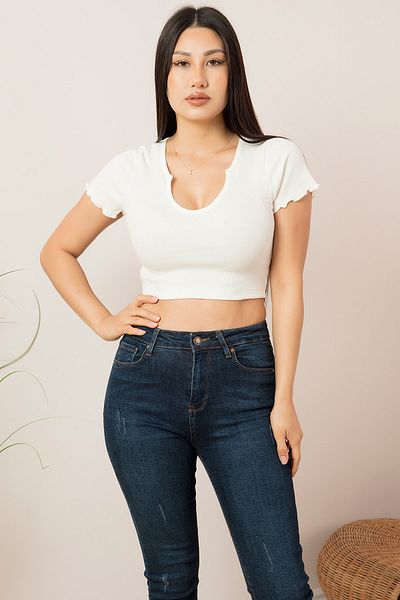 PULLIMM V-Neck Camisole Short Sleeve T-shirt Plm015