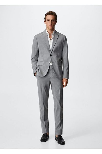 MANGO Man Slim Fit Fabric Trousers