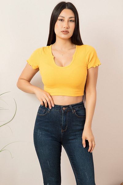 PULLIMM V-Neck Camisole Short Sleeve T-shirt Plm015