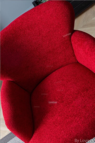 LOVİSSE HOME Kırmızı Teddy Berjer , Salon, Balkon, Ofis, Bekleme, Güzellik Merkezi