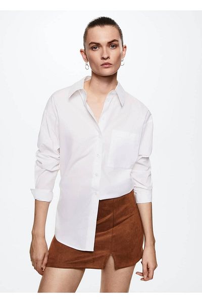 MANGO Woman Spódnica Mini Zamszowa