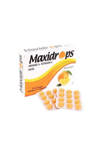 Maxidrops C Vitamini Içeren Portakal Aromalı 24 Pastil