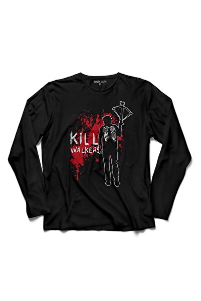 Kendim Seçtim Muška crna dlakava majica The Walking Dead Daryl dugih rukava