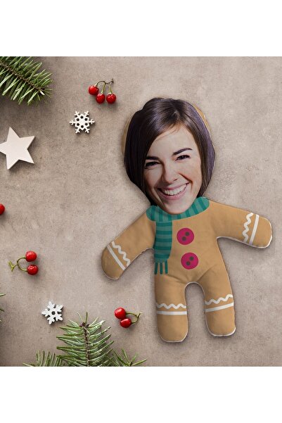 Bk Gift Gift Kişiye Özel Fotoğraflı Kurabiye Adam Kostümlü Kadın Bebek Yastık-1