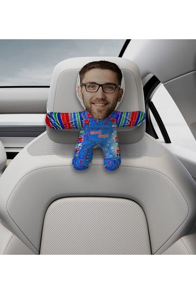 Bk Gift Gift Kişiye Özel Chucky Tasarımlı Araç Koltuk Bebek Yastığı-1