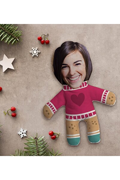 Bk Gift Gift Kişiye Özel Fotoğraflı Kurabiye Adam Kostümlü Kadın Bebek Yastık-3