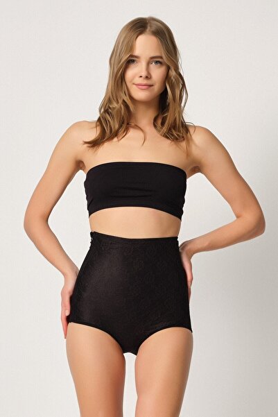 Emay Corset negru 2842 cu dantelă cu laser