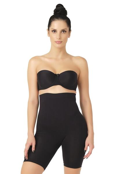 Emay Безшовний боксерський корсет з довгими штанинами 3005 Чорний