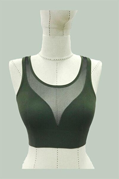 Emay Korse Зелений 4028 Безшовний бюстгальтер-корсет із тюлевою підкладкою