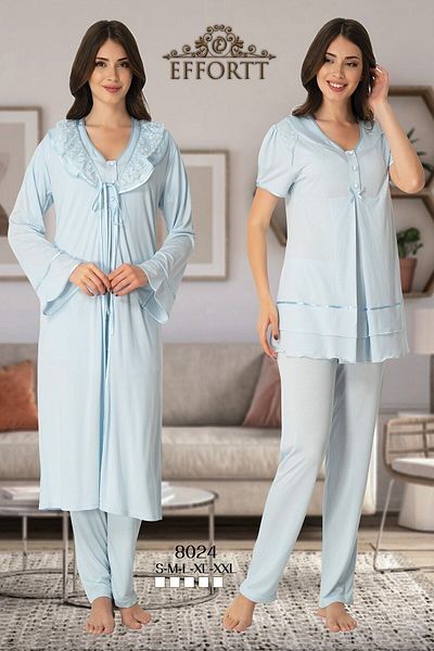 Effort Pijama Pijamale de maternitate Effortt 8024 cu halat din dantela