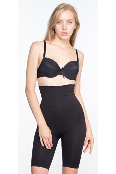 Emay Жіночий чорний двошаровий корсет з високою талією і широкими штанинами