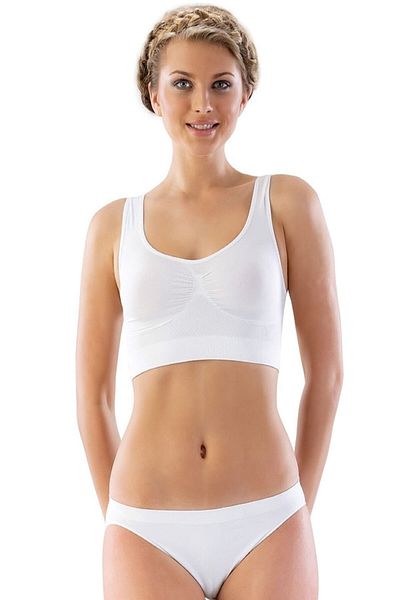 Emay Korse White Soft Thick Strap Bustier 4005