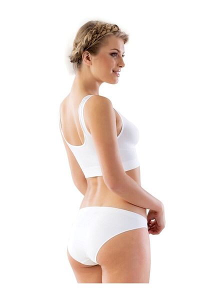 Emay Korse White Soft Thick Strap Bustier 4005