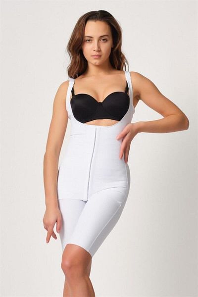 Emay Korse White Emay 2915 Agraffiti Vest, Bed Supported Full Length Corset