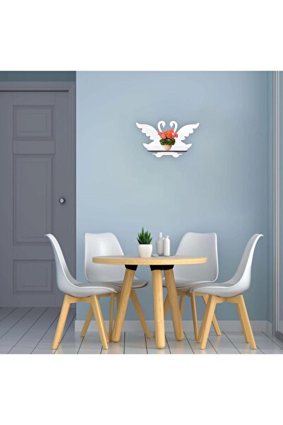 Notpa Kuğu Figürlü Ahşap Lazer Kesim Duvar Raf Ve Süsü