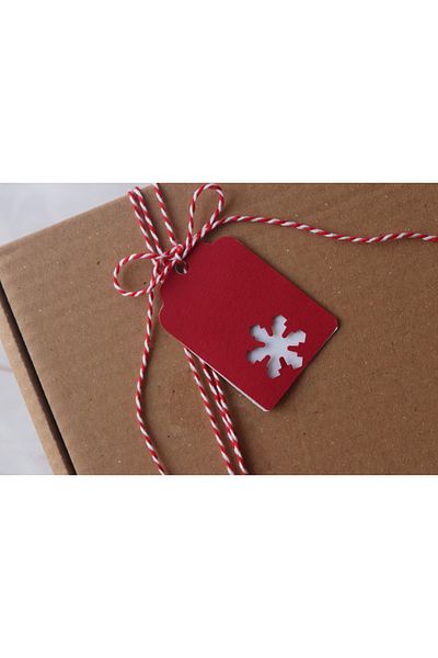 demontecraft Snowflake Perforated Note Card, 2 Pieces, Stringed Product Card, 15 Piece Pelur Gift Package