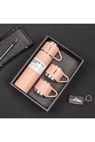 Protonust Stainless Steel Double Layer 500 Ml 3 Cup Set Thermos Hot Cold Thermos