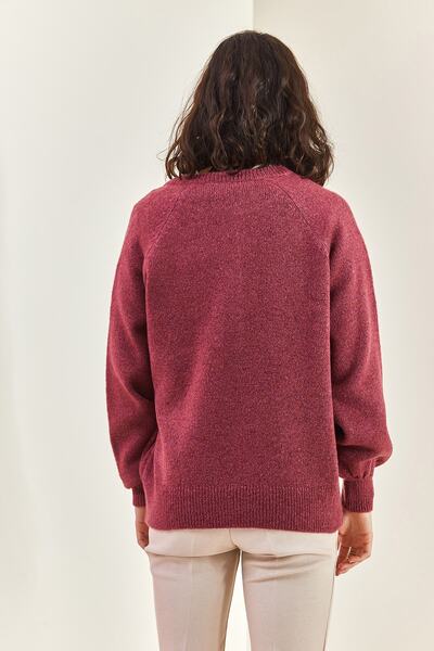 Bianco Lucci Women's Buttonhole Turtleneck Knitwear Sweater