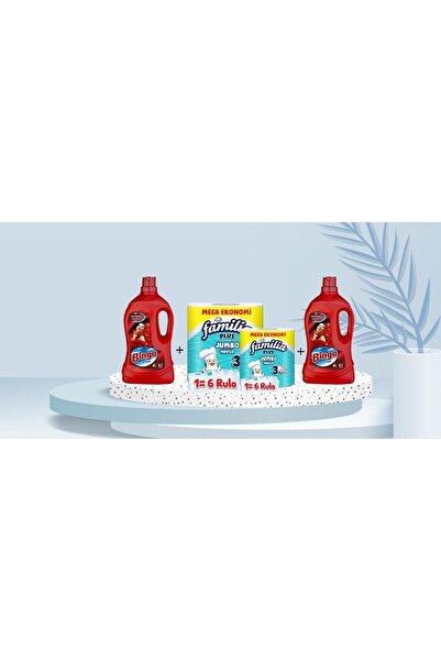 Bingo Renkli Sıvı Deterjan 4000 ml 2 Adet + Familia Plus Jumbo Kağıt Havlu 3 Katlı 1=6 Rulo 2 Adet