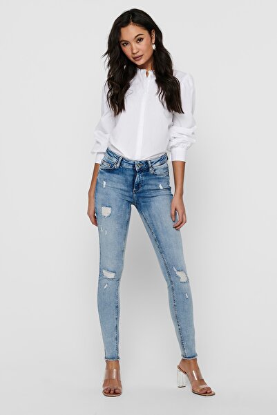 ONLY Βαμβακερό τζιν παντελόνι με κανονική μέση Skinny Fit Onlblush 15223417