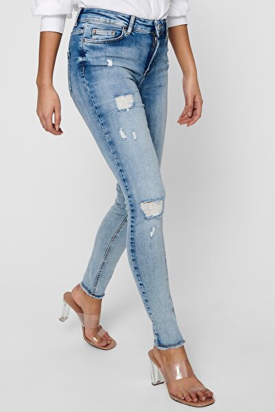 ONLY Βαμβακερό τζιν παντελόνι με κανονική μέση Skinny Fit Onlblush 15223417