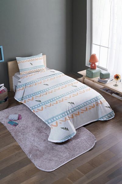 EVPANYA Set cuvertură de pat și piqué de o persoană cu model scandinav