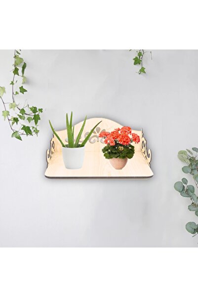 Notpa Akça Ahşap Lazer Kesim Duvar Raf, Mumluk, Süslük