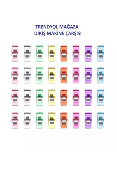 Bluemix Dikiş Makine Çarşısı Singer Beko Zetina Bındallı Janome Brother Renkli Kumaş Mandalları (10 Adet)